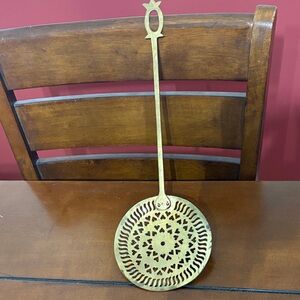 Artisan Brass Skimmer with Decorative Cutouts